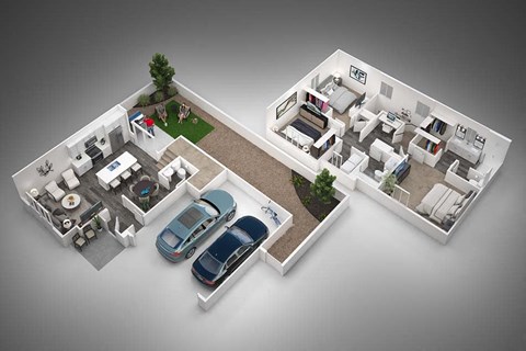 3 bedroom and 2.5 bath Birch floor plan